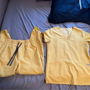 Figs Yellow Scrub Set - Women Pants & Top